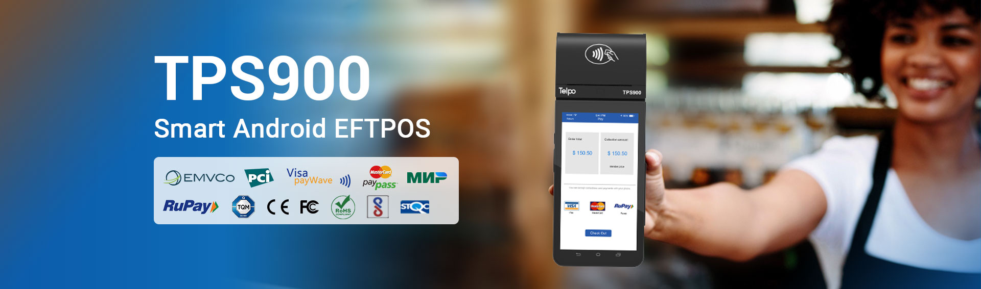 Android EFTPOS Telpo TPS900 Rupay EMV PCI