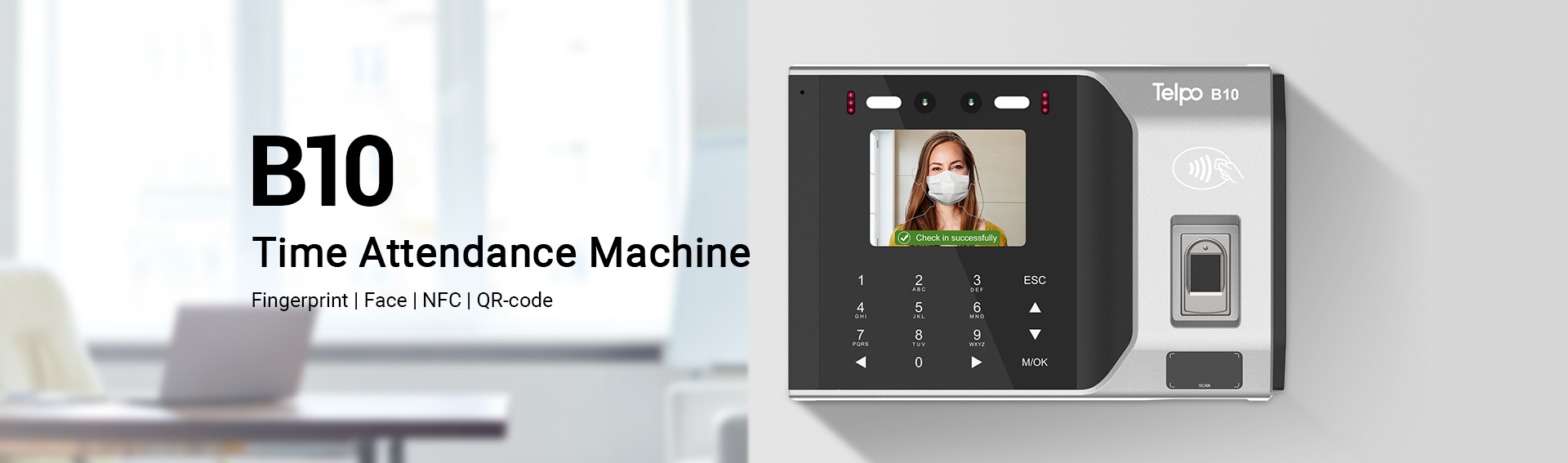 Time Attendance and Access Control Machine with Face recognition and Fingerprint reader