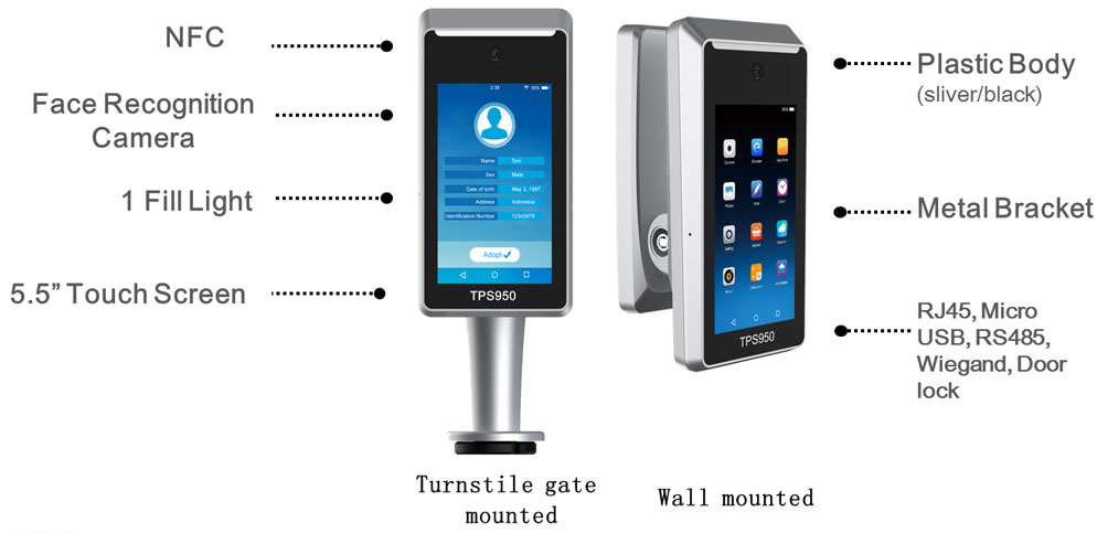 5.5-Inch Biometric Facial Recognition Machine