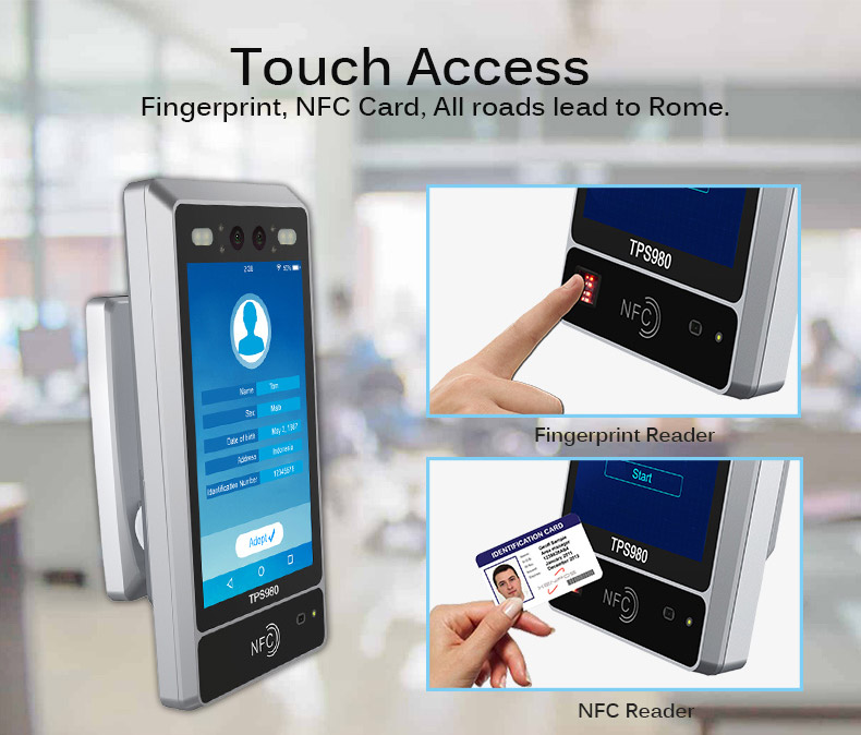 8-inch IP54 Android Face Recognition Access Control Terminal
