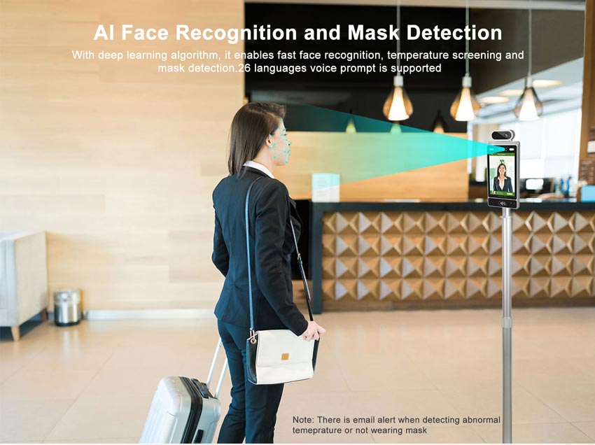 Multi-person AI Face Recognition Temperature Screening Terminal