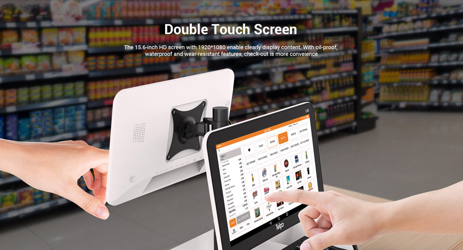 dual screen POS billing machine with scanner