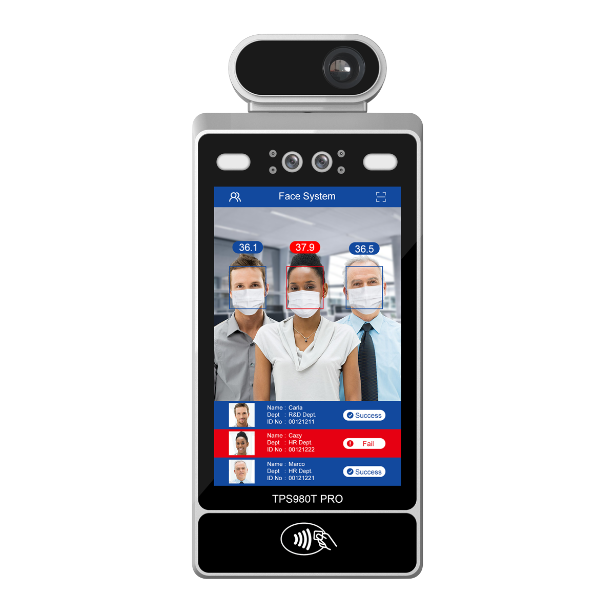 Multi-person AI Face Recognition Temperature Screening Terminal