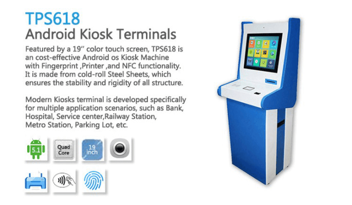 TPS618 19 inch Touch Screen Self Service Ticketing Kiosk Machine