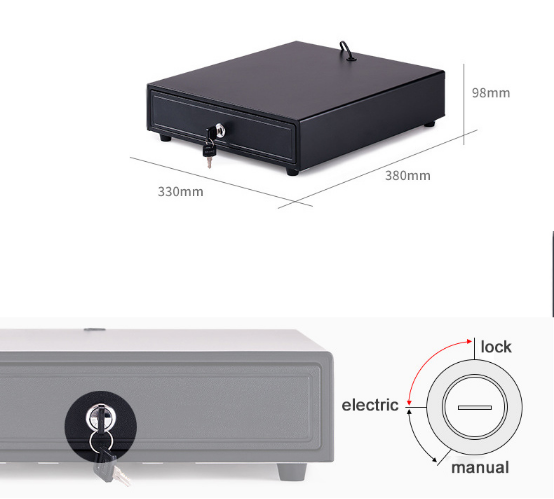 Stainless Steel POS Cash Drawer With Removable Cash Tray TPA230