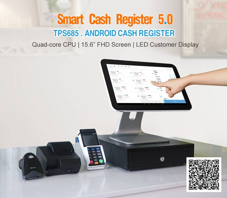 smart cash register machine  for retail store tps685 