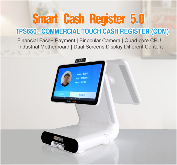 Telpo TPS650-New Commercial Dual-Screen Cash Register (Pay-with-your-face)