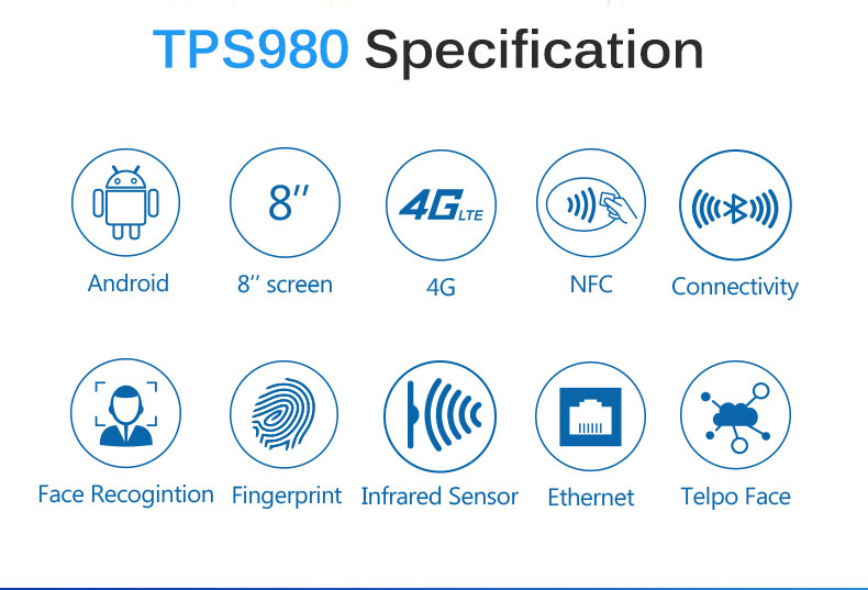 8-inch IP54 Android Face Recognition Access Control Terminal