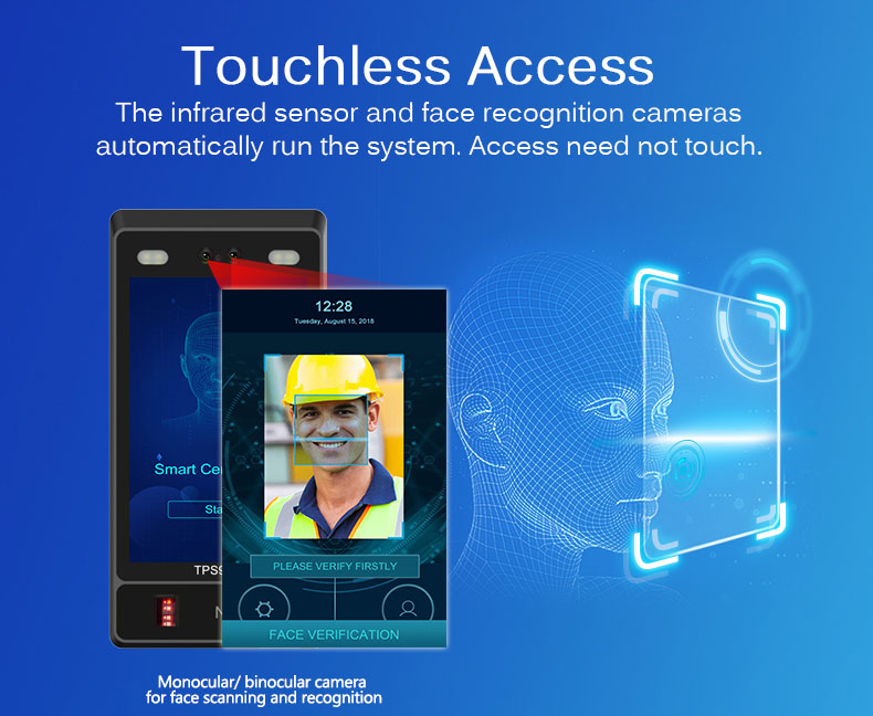 8-inch IP54 Android Face Recognition Access Control Terminal